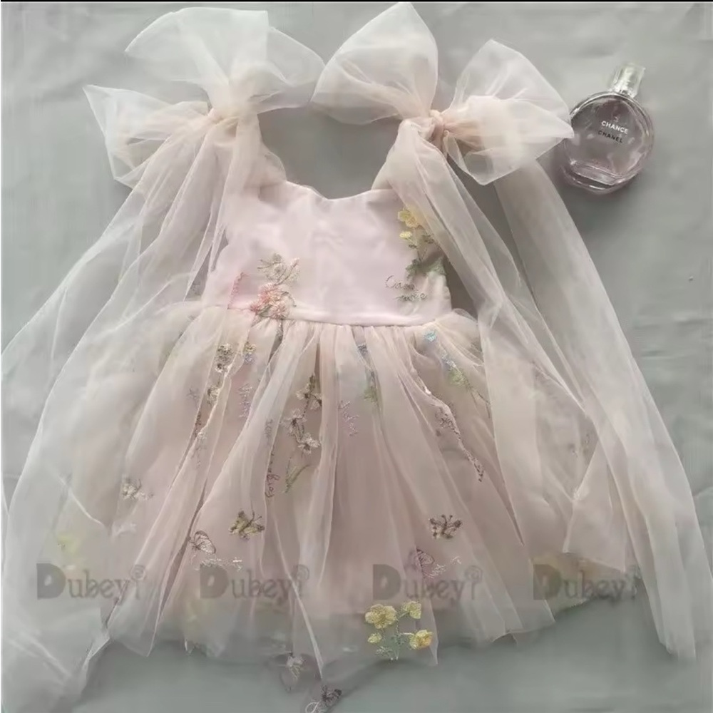 Charming Pink Floral Kids Dress